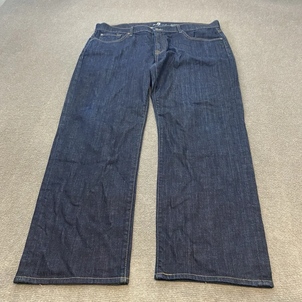 7‎ For All Mankind Austyn Jeans Men 40x30 Y2K Baggy Button Fly Wide Leg USA